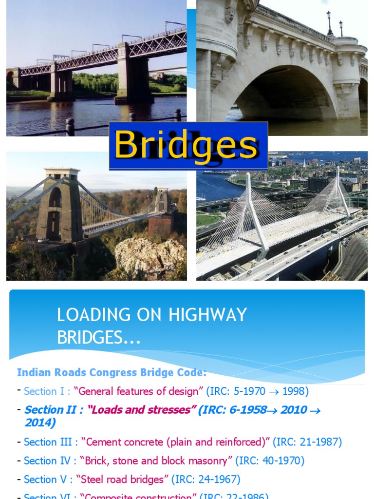 IRC Bridge Loading and Design Codes | PDF | Lane | Bridge