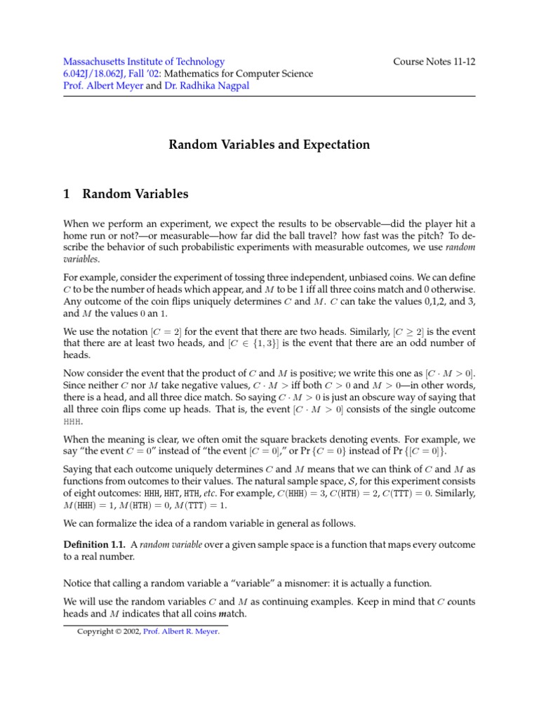 Random Variables | PDF | Probability Distribution | Probability Density ...