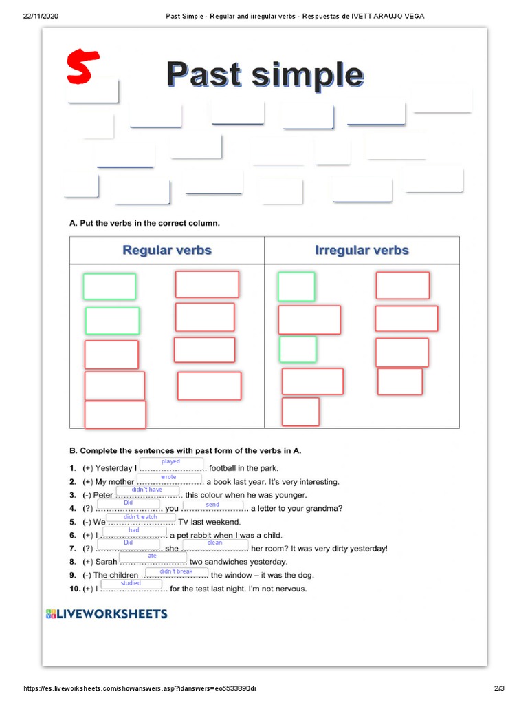 Past Simple: Regular & Irregular Verbs | PDF
