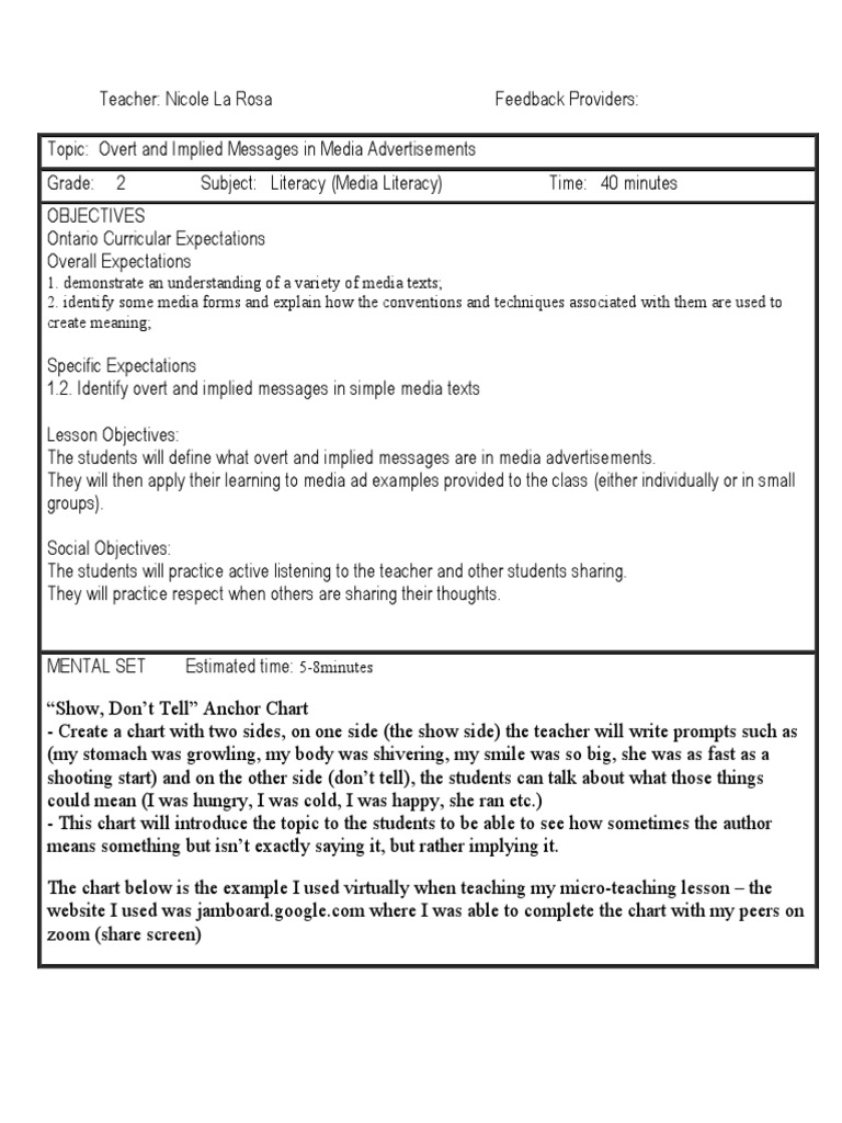 Understanding Overt and Implied Messages | PDF | Teachers | Literacy