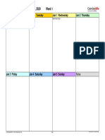 Weekly Calendar 2020 Landscape 4 Columns in Colour PDF