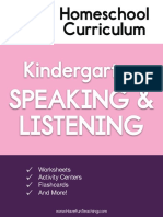 Kindergarten Speaking and Listening