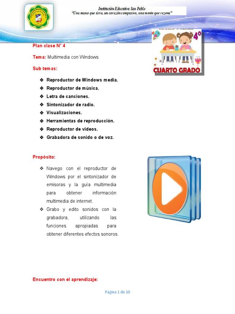 Guia de Informatica de Actividades Grado Cuarto | PDF | Microsoft ...