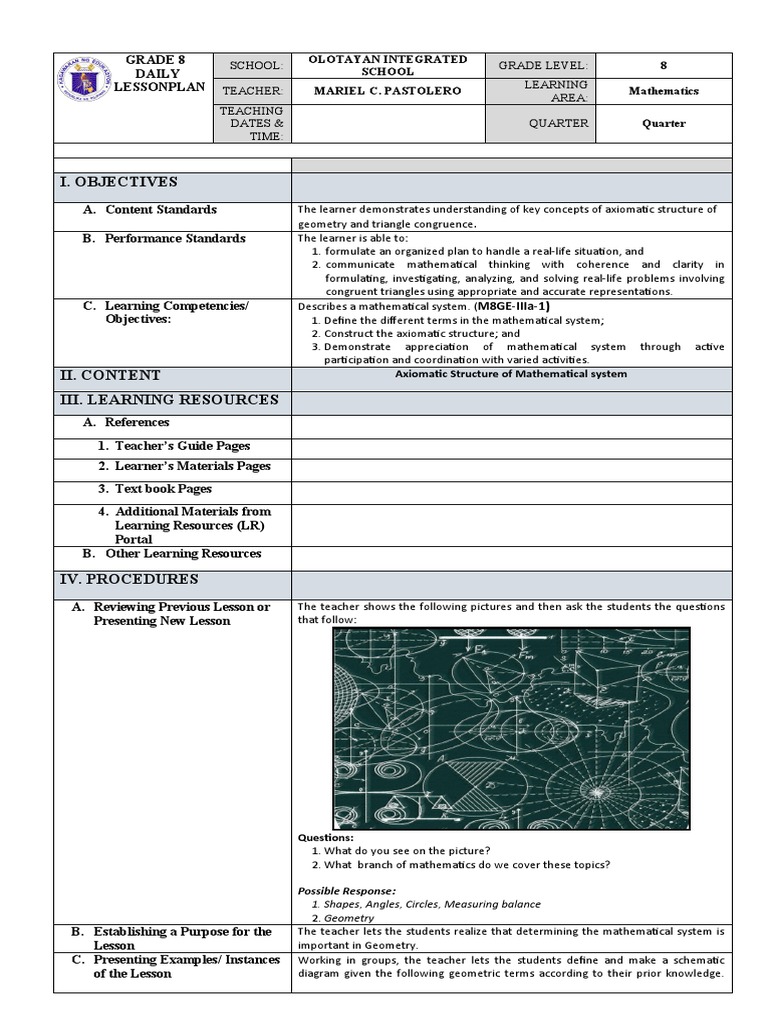 8 M8al Iiia 1 Axiomatic Structure Of Mathematical System Pdf Axiom Theorem