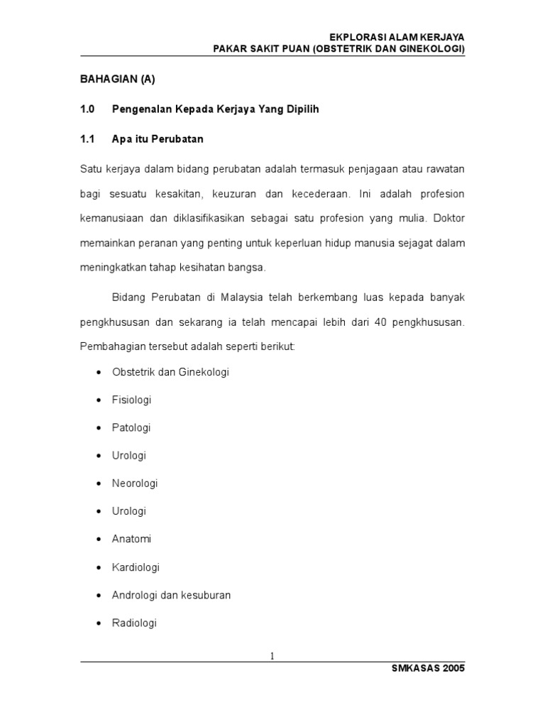 Pakar Sakit Puan (Obstetrik dan Ginekologi)