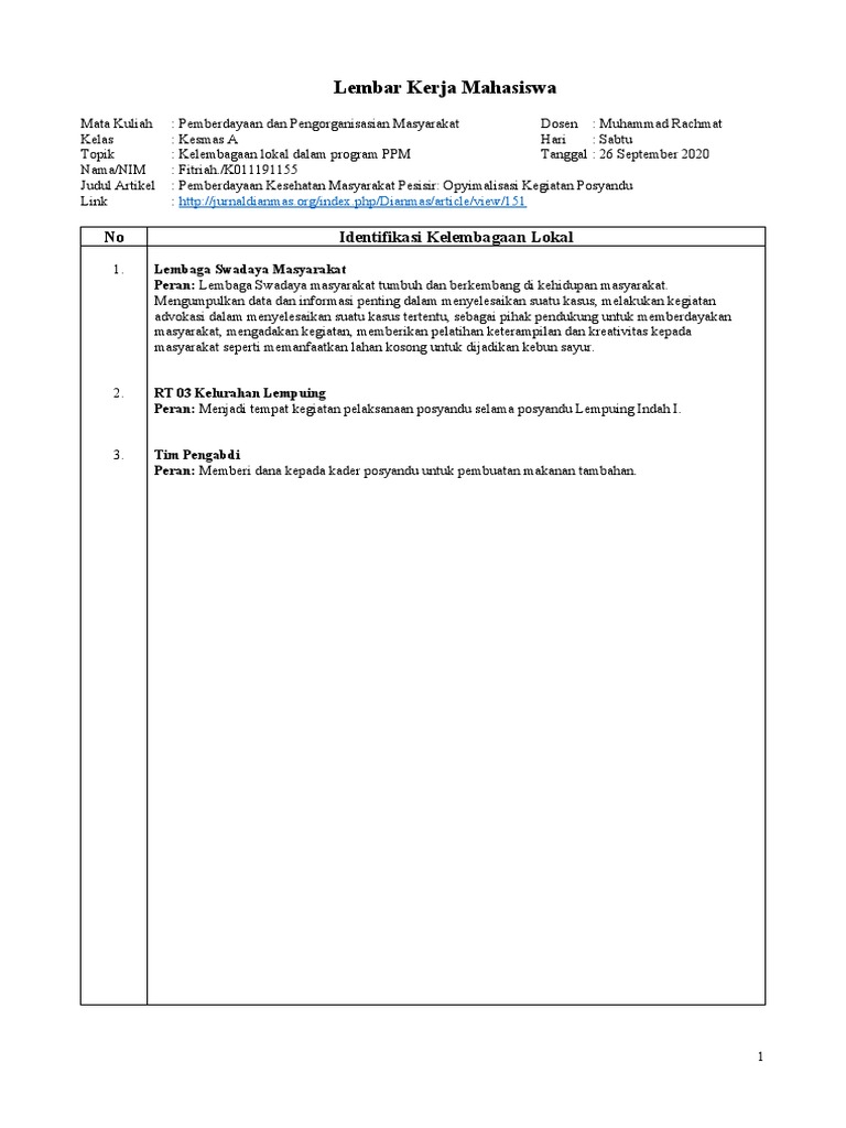 Fitriah K011191155 Ppm Individu Pdf