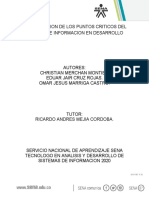 EVIDENCIA 3 IDENTIFICACION DE LOS PUNTOS CRITICOS DEL SISTEMA DE INFORMACION EN DESARROLLO.docx