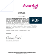 Certificado Laboral Avantel PDF