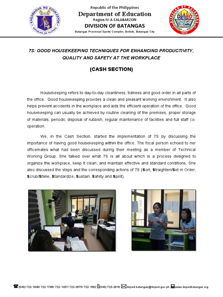 7S Narrative Report 20181 PDF Housekeeping Economies