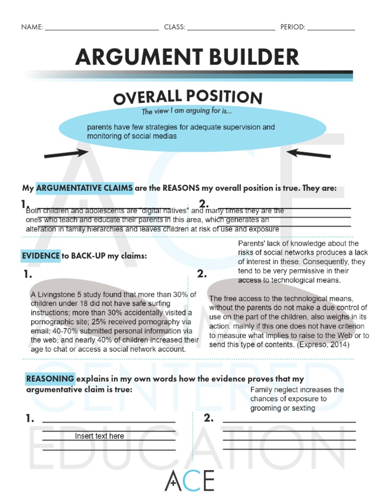 Argument Builder Template for Students | PDF