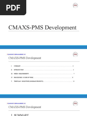 CMAXS PMS Development