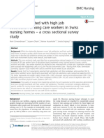 Factors Associated With High Job Satisfaction Among Care Workers in Swiss Nursing Homes - A Cross Sectional Survey Study