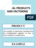 Special Products and Factoring
