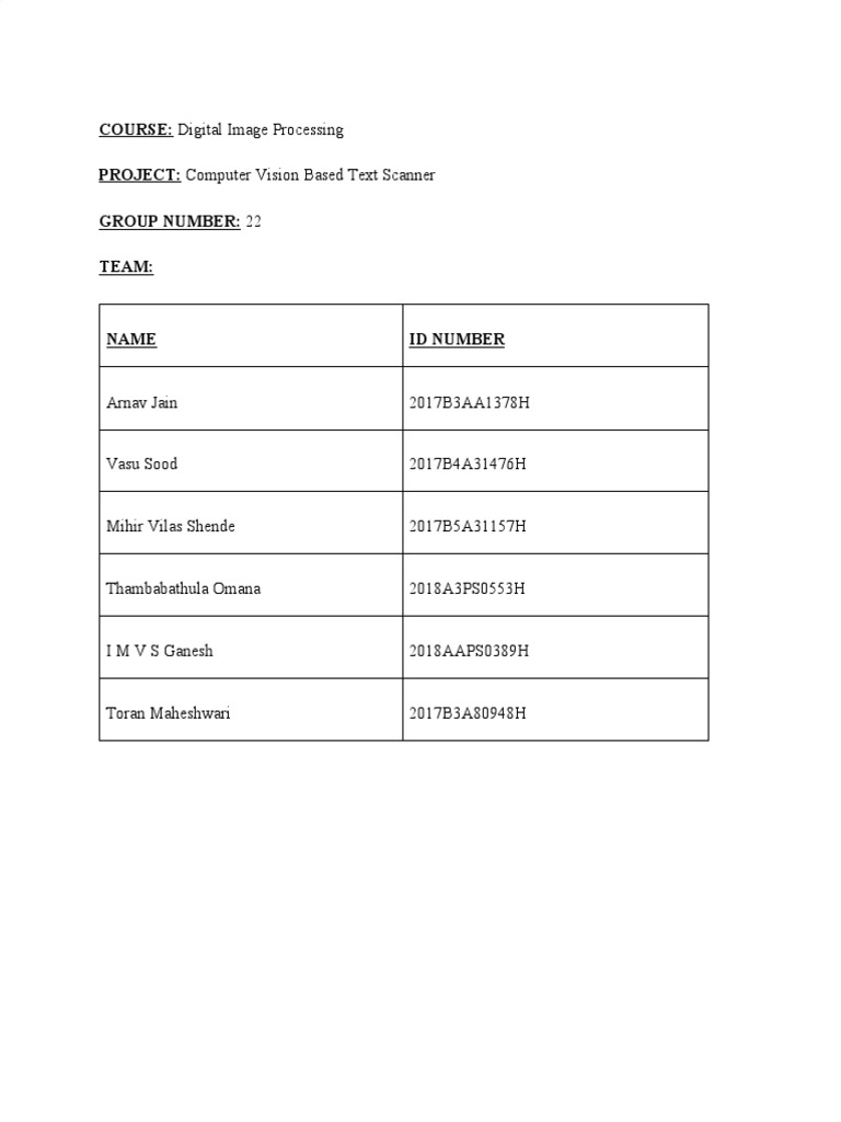 Computer Vision Text Scanner Project | PDF | Computer Vision | Optical ...