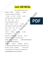 Paradise Lost 100 MCQs Quiz