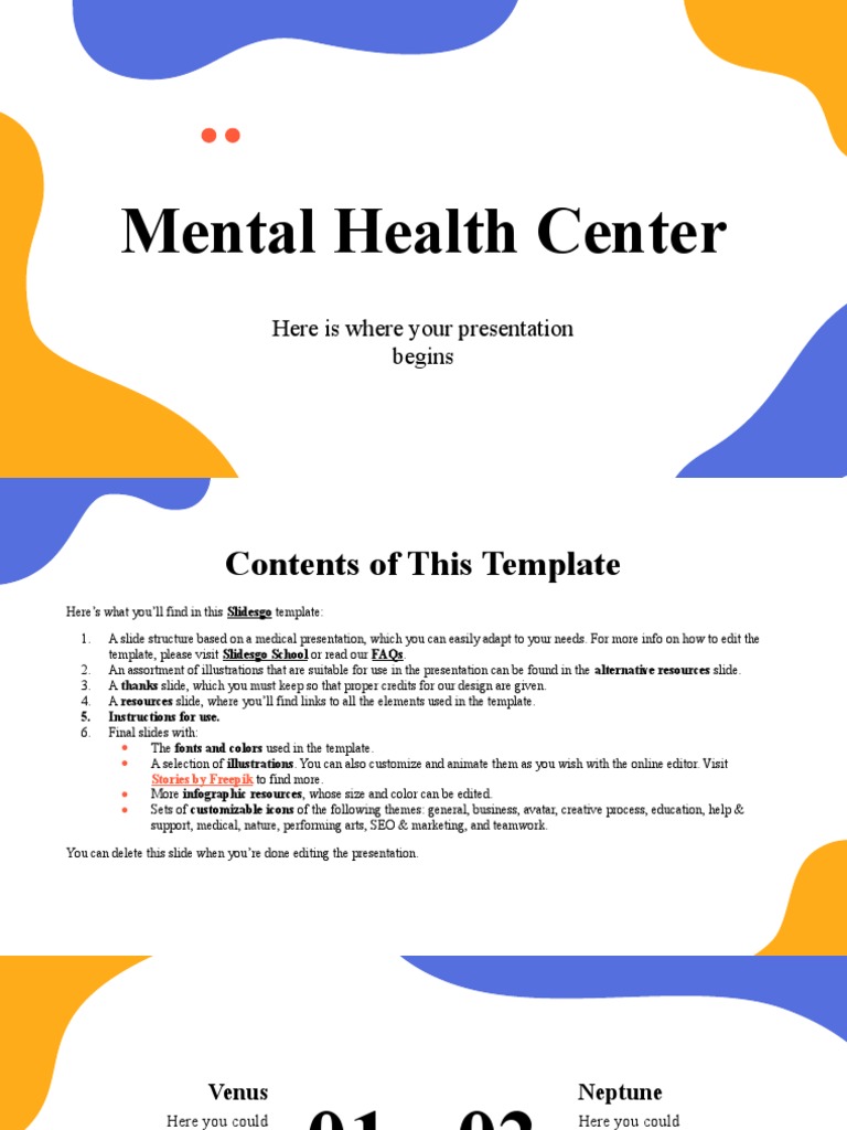 Mental Health Center by Slidesgo | PDF | Planets | Mercury (Planet)
