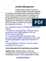 Receivables Management: Costs Associated With Maintaining Receivables