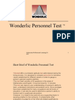 Wonderlic Personnel Test: Indonesian Professional Learning Ce Nter 1