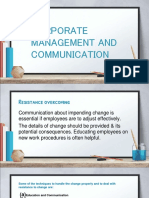 Corporate Management and Communication