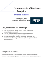 MISY262: Fundamentals of Business Analytics: Data and Variables