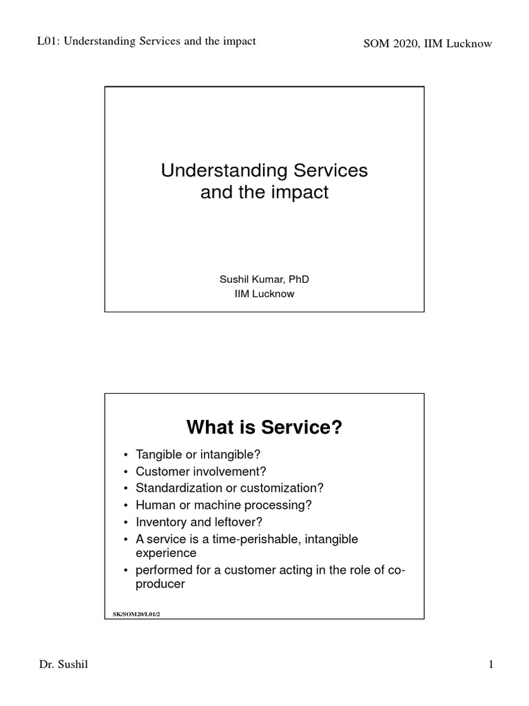 Understanding Services and The Impact: What Is Service? | PDF | Demand ...