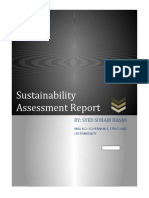 Sustainability Assessment Report: By: Syed Sohaib Hasan