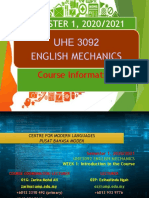Introduction To UHE3092 ENGLISH MECHANICS Sem 1 2020-2021