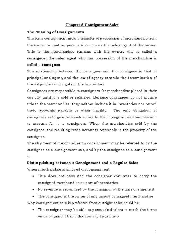 Understanding Consignment Sales Basics | PDF | Debits And Credits ...