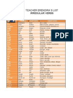 Teacher Erendira'S List: Irregular Verbs