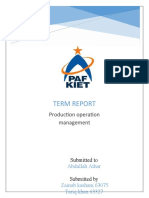 Term Report: Production Operation Management