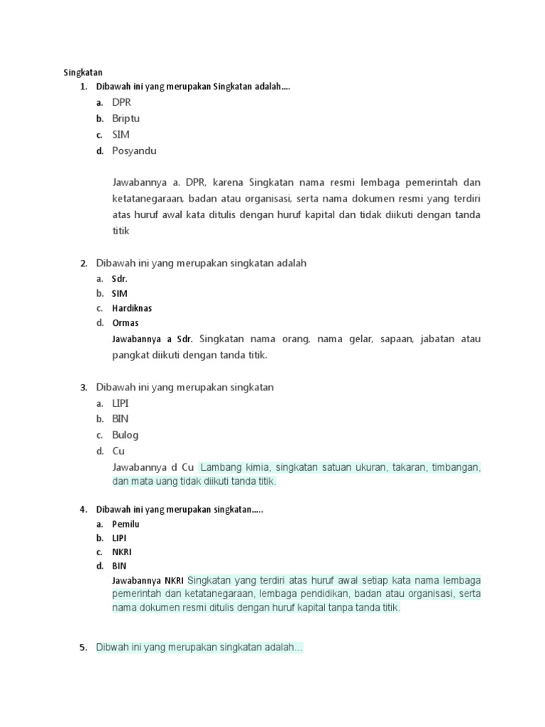 Singkatan Dan Akronim | PDF