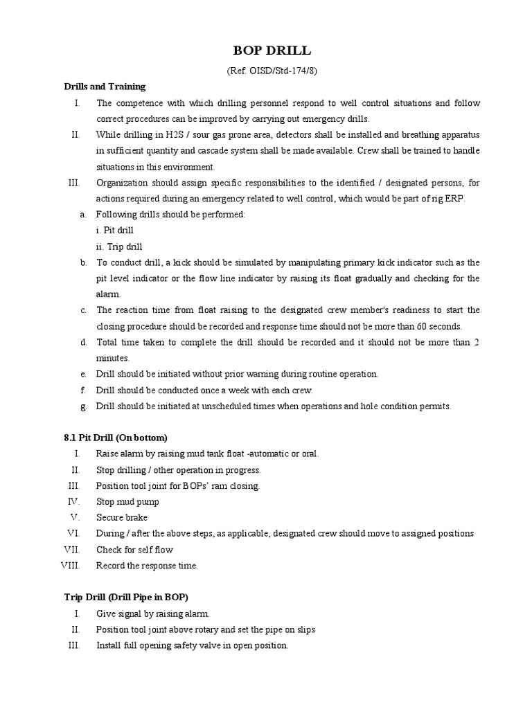 Bop Drill: Drills and Training | PDF | Manufactured Goods | Nature