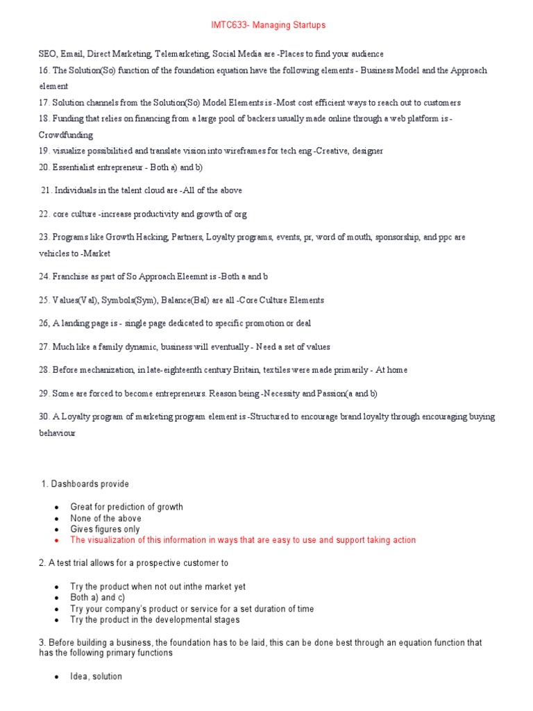 Entrepreneurship Ideas In Action 6e Answer Key