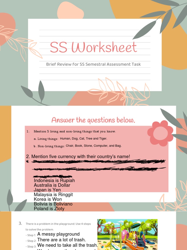 SS Assessment Worksheet Guide | PDF