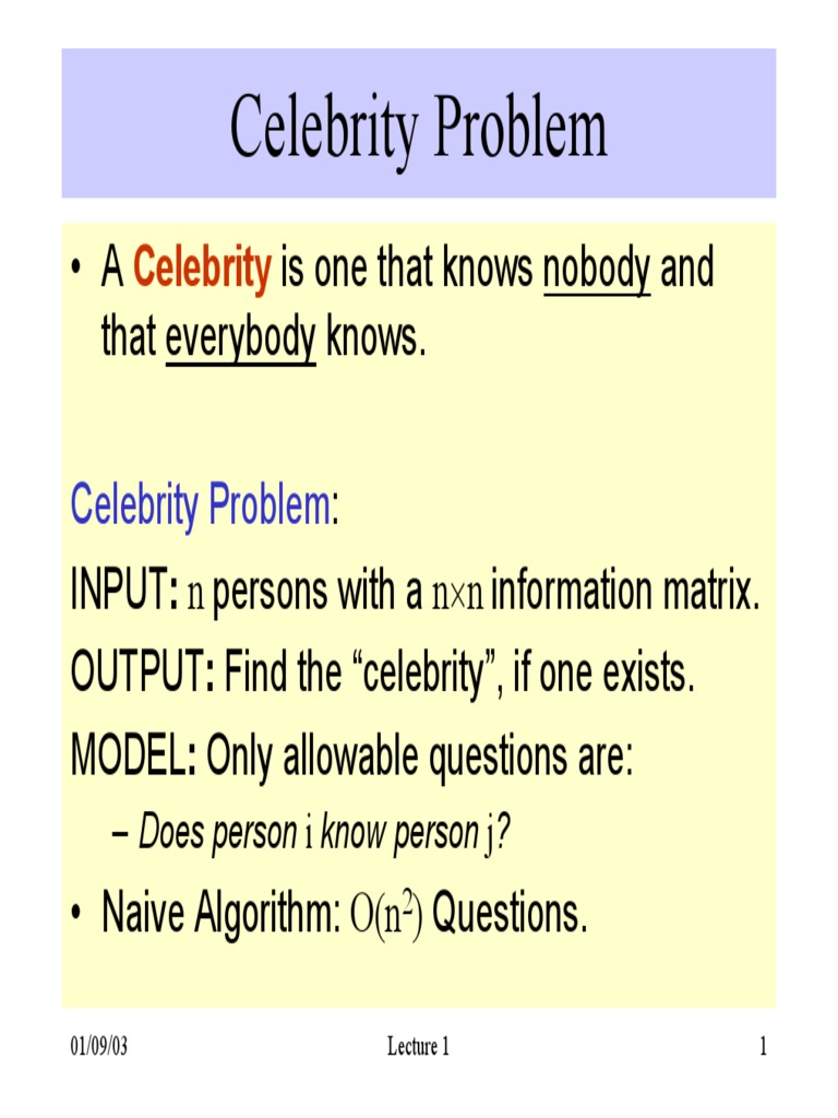 Solving the Celebrity Problem | PDF
