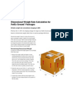 Dimensional Weight Rate Calculation For Fedex Ground Packages