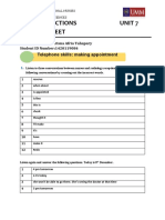 Answer Sheet Unit 7 Giving Directions