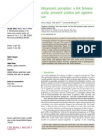 Idiosyncratic Perception A Link Between Acuity Perceived Position and Apparent Size