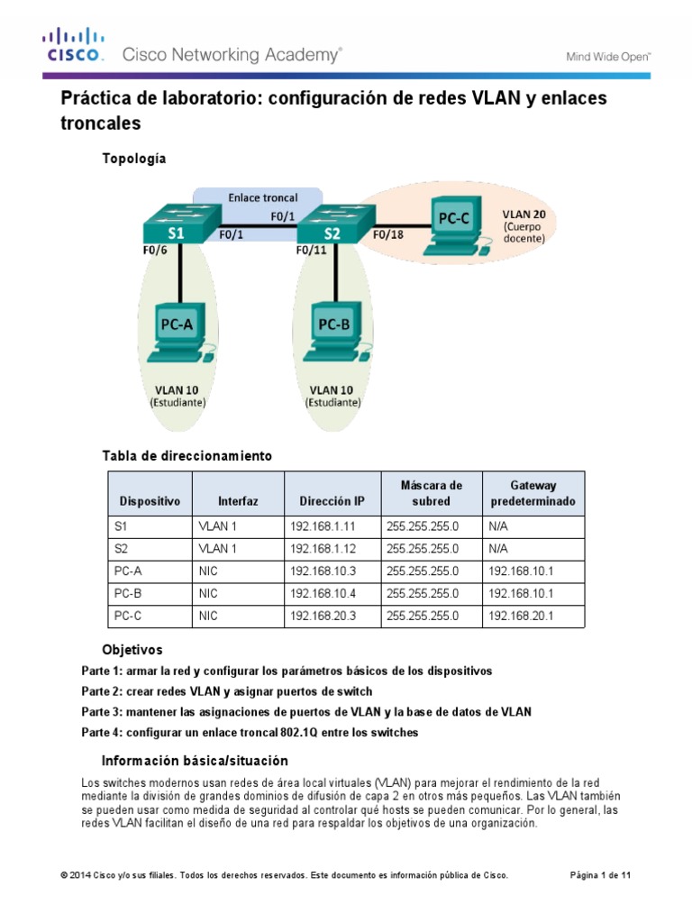 3.2.2.5 Lab Configuring VLANs and Trunking PDF Protocolos de