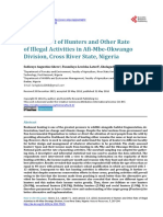 Assessment of Hunters and Other Rate of Illegal Activities in Afi-Mbe-Okwango Division, Cross River State, Nigeria