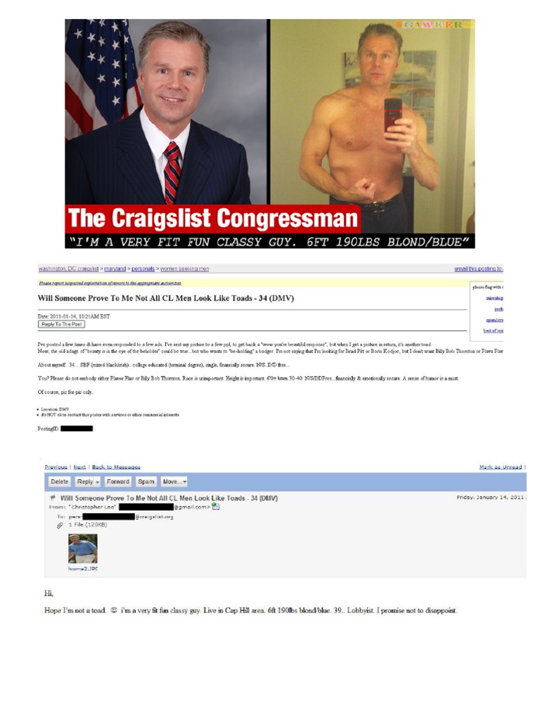 The Craigslist Congressman Rep. Chris Lee RNY His Emails His