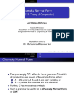 Chomsky Normal Form: CSE 211 (Theory of Computation)
