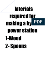 Materials Needed to Build a Basic Hydro Power Station