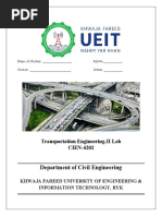 Department of Civil Engineering: Transportation Engineering-II Lab CIEN-4202