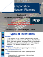 Transportation & Distribution Planning: Inventory Strategy & Management