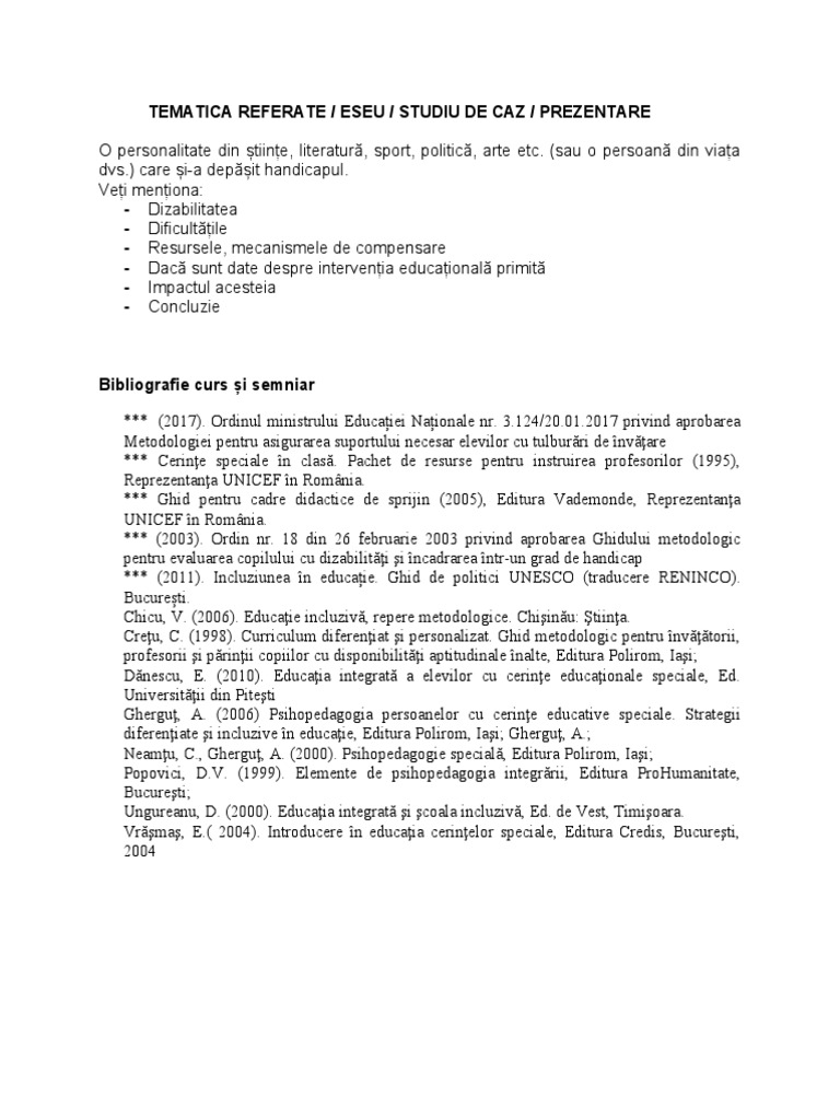 Tematica Referate | PDF