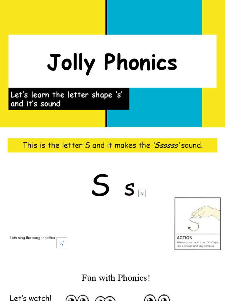 Jolly Phonics: Let's Learn The Letter Shape S' and It's