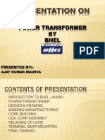 Presentation On: Power Transformer BY Bhel
