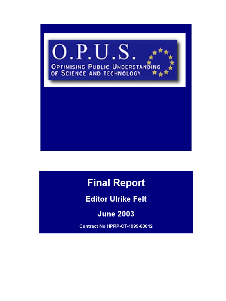 OPUS Report Final PDF Science Scientific Method