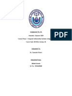 Assignment No.: 01 Semester: Summer 2020 Course Name: Computer Information Systems Assignment Corse Code: BUS516, Section: 02